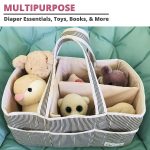 Lily Miles Baby Diaper Caddy - Large Organizer Tote Bag for Infant Boy or Girl - Baby Shower Basket - Nursery Must Haves - Registry Favorites - Collapsible Newborn Caddie Car Travel - Image 9